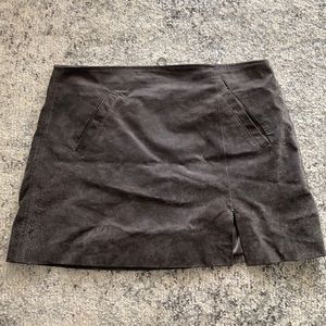 Suede leather skirt